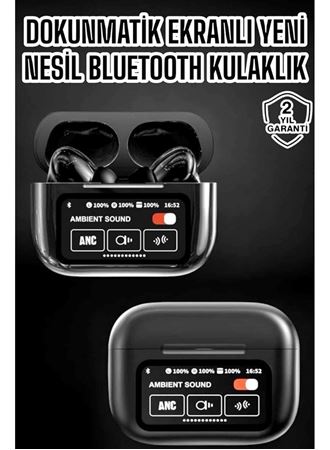 Bluetooth Kulaklık Kablosuz Ekranlı ANC/ENC Destekli Dokunmatik