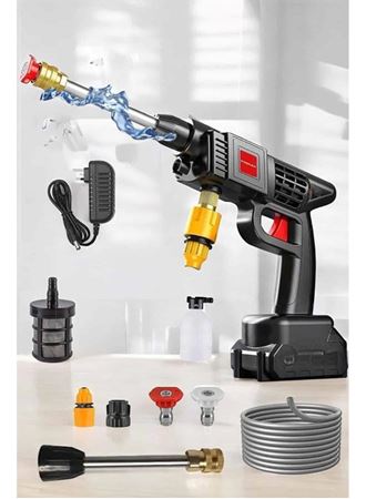 Şarjlı Oto Yıkama Tabancası Su Basınçlı Hazneli Bataryalı