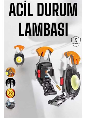 yeni nesil Kamp Feneri Çok Fonksiyonlu Fener Anahtarlık Usb Çakmaklı Cam Kırıcı Kemer Kesici Açacak