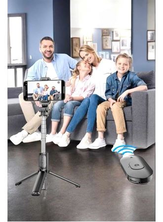 Kumandalı Tripod Telefon Tutucu Selfie Çubuğu 360 Derece Dönebilen