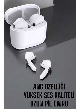 Beyaz Yeni Nesil Pro Bluetooth Kulaklık Yüksek Ses Kaliteli ANC Özelliği