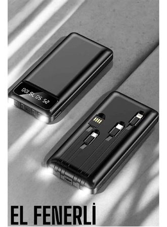 Powerbank 20.000 Mah Dijital Göstergeli LCD Ekran Uzun Pil Ömrü