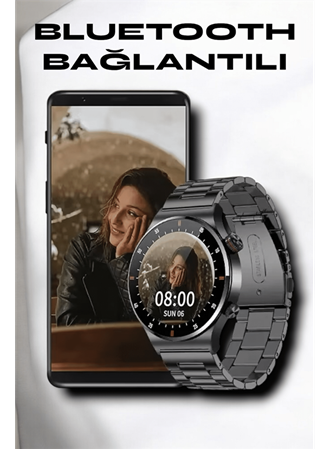 NFC ve Kablosuz Şarjlı Akıllı Saat EKG, Nabız & Spor Modları ile iOS ve Android Uyumlu