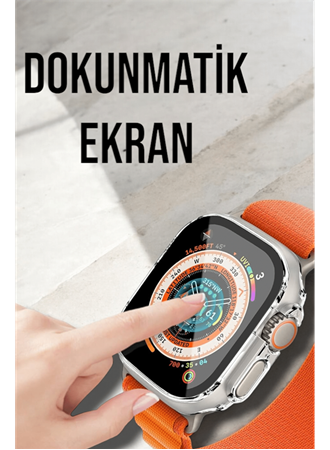 Bluetooth Bağlantılı 49MM Dokunmatik Akıllı Saat Sağlık ve Spor Takip Özellikli