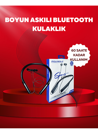 Polygold PG-100 Bluetooth 5.0 Boyun Bantlı Kulaklık – 50 Saat Konuşma Süresi, Type-C Şarj