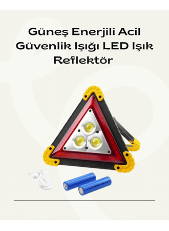 Solar Şarjlı Üçgen LED Park ve İkaz Lambası