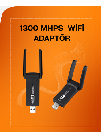 Tak-Çalıştır Özellikli Çift Bant WiFi Adaptör – 1200 Mbps