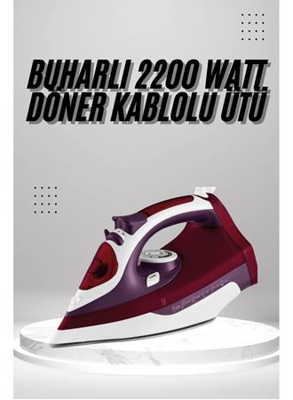 Seramik Tabanlı Kırmızı 2200 Watt Şok Buharlı Ütü