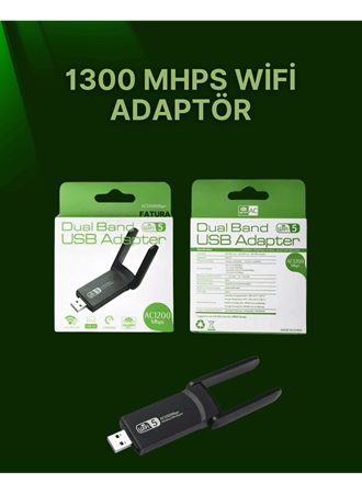 USB 3.0 Wireless Adaptör – 2.4GHz & 5GHz Destekli