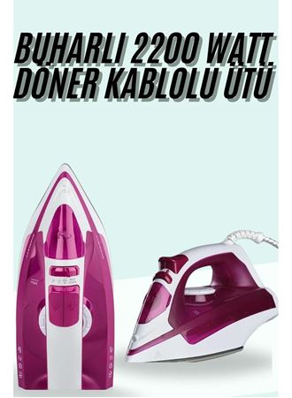 Buharlı Ütü 2200 Watt Seramik Tabanlı Taşınabilir Kablolu Ütü