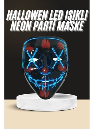 Işıklı Led Maske Parti Eğlence Maskesi Hallowen Neon Maske