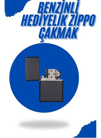 Siyah Kutulu Metal Çakmak Benzinli Hediyelik Eşya