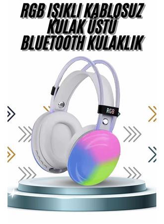 Kablosuz Bluetooth Kulaklık RGB Işıklı Kulak Üstü 5.3 Bluetooth Bağlantılı