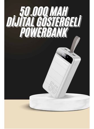 Hızlı Taşınabilir 50.000 Mah Powerbank Led Ekran Android ve İOS Uyumlu