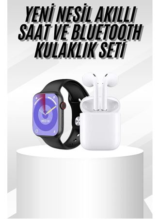 Yeni Nesil Akıllı Saat Ve Kulaklık Seti Gümüş Kasa Zarif Tasarım Çok Fonksiyonlu
