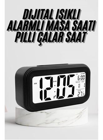 Dijital Masa Saati Termometre Takvim Led Ekran Pilli Ev Ofis Masası