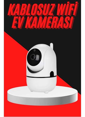 Baby Kamera Kablosuz 720P Beyaz 360 Derece Wifi Kamera Full HD 1080p