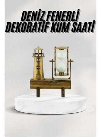 Hediyelik Kum Saati Retro Dekoratif Deniz Feneri Kum Saati