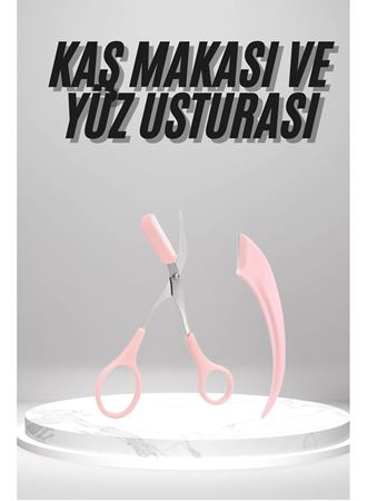 2'li Kaş Bakım Seti Taraklı Kaş Makası Ve Kaş Usturası Kaş Şekillendirici