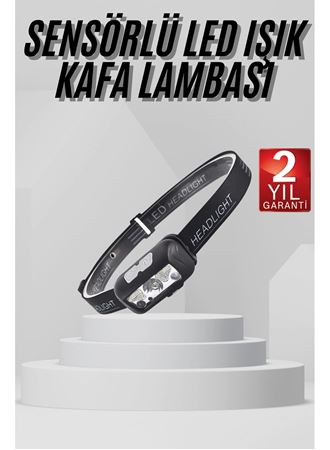Sensörlü Şarjlı Type-c Şarj Işıklı Kafa Lambası Kamp Lambası