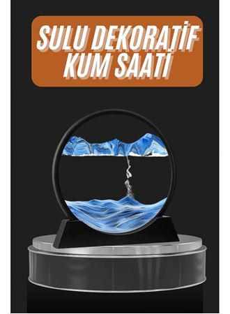 Dekoratif Sulu Kum Saati Ofis Masa Üstü Ev Yuvarlak Kum Saati
