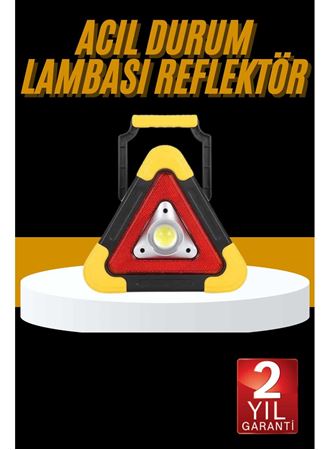 Reflektör Işıklı Ikaz Lambası Şarjlı Çok Fonksiyonlu Işıklı Üçgen Reflektör