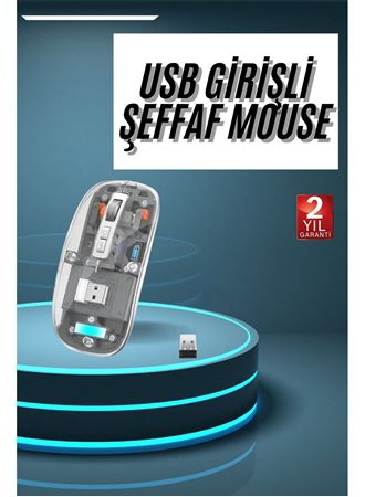 Kablosuz Mouse Fare Şarjlı Bluetooth Wireless Çift Modlu Sessiz