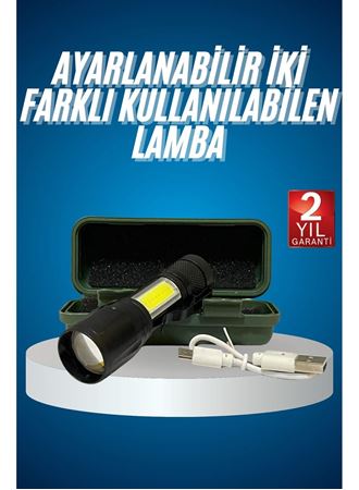 Led Lamba El Feneri Küçük Taşınabilir USB Şarjlı Acil Durum Lambası