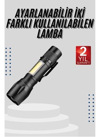 EL Feneri Uzun Menzilli Usb Şarj Edilebilir Kamp Lambası