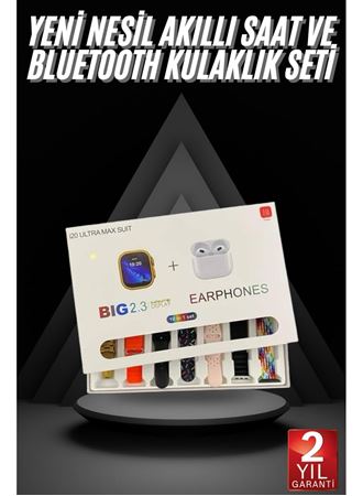 Akıllı Saat ve Air Pro Kulaklık 7 Kordonlu Çok Fonksiyonlu İkili Set