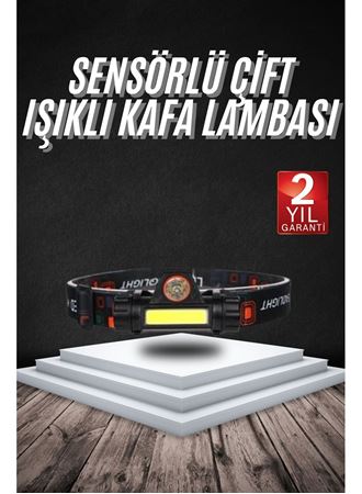 Kafa Lambası Çalışma Işığı Süper Parlak Mıknatıslı Lityum Lion Pilli