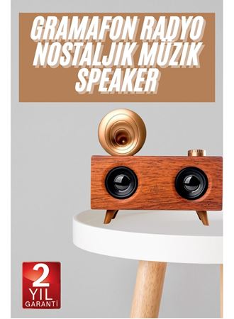 Gramafon Nostaljik Radyo Yüksek Ses Kalitesi USB TF Kart Aux