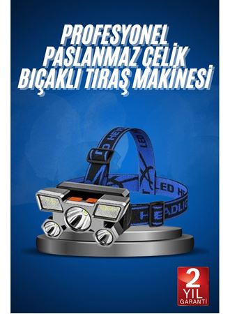 5 LED Far Şarj Edilebilir Güçlü Kafa Lambası Kamp Lambası 4 Modlu