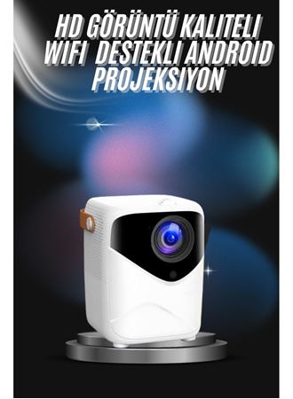 Projeksiyon Ev Sineması Bluetooth 4k HD Kaliteli Görüntü Kumandalı