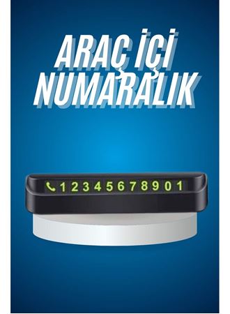Araç İçi Numaratör Numaralık Oto Cam Kartı Fosforlu Numaratör