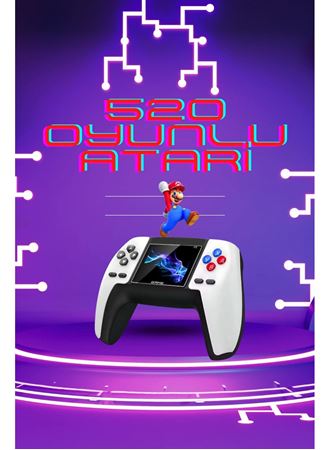 Kablosuz Oyun Konsolu Atari Game Stick Retro Konsol 520 Oyunlu