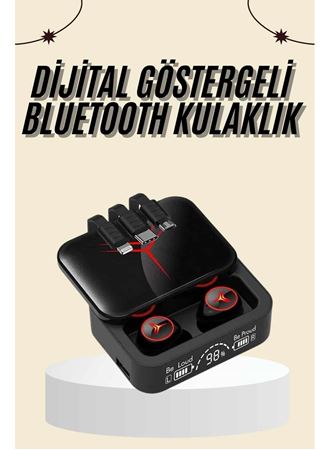 Kablosuz Şarj Göstergeli Powerbank Özellikli Bluetooth Kulaklık Çağrı Cevaplayabilen