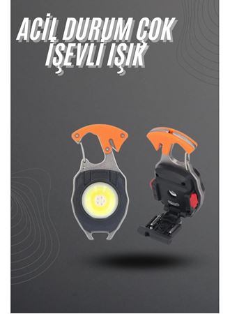 El Feneri LED Anahtarlık Çok Fonksiyonlu Mini Çakmak Özellikli