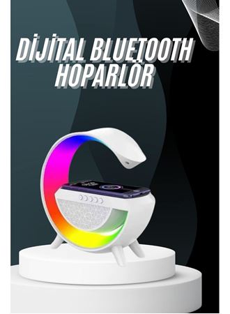 Bluetooth Hoparlör G Şekli Atmosfer Akıllı Rgb Lamba Wireless Kablosuz Şarj