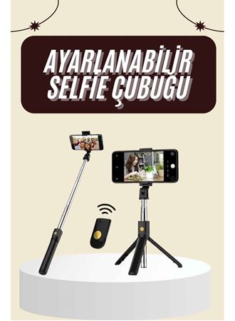 Cep Telefonu Tripod Standı Manyetik Selfie Sopa Bluetooth Uzaktan Kumandalı