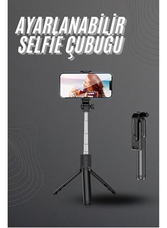 Selfie Çubuğu Tripod Bluetooth Kumandalı Selfie Çubuğu Telefon Tutucu