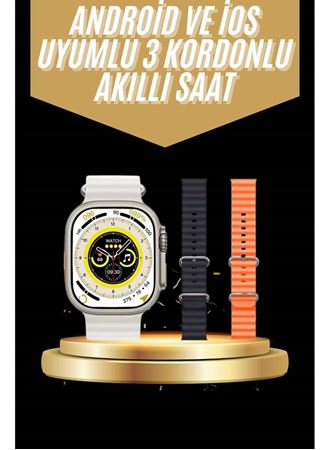 Yeni Nesil 3 Kordonlu Kol Saati 49 MM Amoled Ekran Akıllı Saat