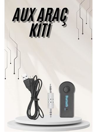 Yeni Nesil Bluetooth Aux Araç Kiti Siyah TV Tablet Telefon Araç Araba