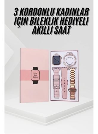 Yeni Nesil Kadın Akıllı Saat Rose Gold Android ve İos Uyumlu