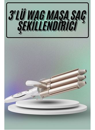 Saç Şekillendirici Wag Maşa Üçlü Yüksek Isı Ayarlı Seramik Kaplama