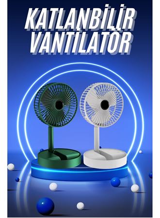 3 Kademe Hız Ayarlı Vantilatör Telefon Standlı Şarjlı Katlanabilir Soğutucu Pervane