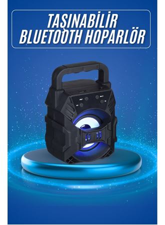 Işıklı Bluetooth Hoparlör Ses Bombası Taşınabilir Yüksek Ses Kaliteli Radyo Özelliği