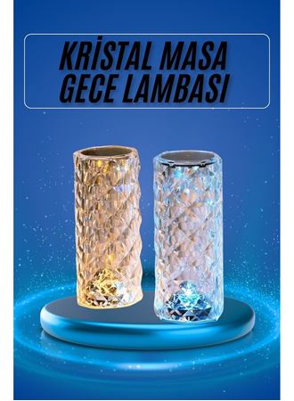 Yeni Nesil Modern Kristal Masa ve Gece Lambası Dokunmatik Renk Değiştirebilen