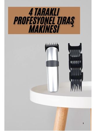 Yeni Nesil Profesyonel Şarjlı Saç Sakal Tıraş Makinesi Ayarlanabilir 4 Taraklı