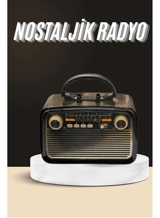 Nostaljik Radyo Bluetooth Bağlantılı Müzik Kutusu Ahşap